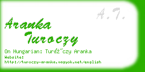 aranka turoczy business card